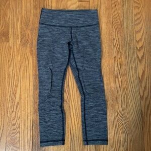 Lululemon‎ Wunder Under Crop II Diamond Jacquard Space Dye Black Slate size 2